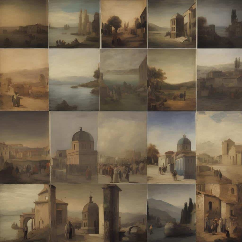 Ουρανοί και κτίρια σε παραδοσιακό τοπίο - σύγχρονη τέχνη με καινοτόμες προσεγγίσεις.